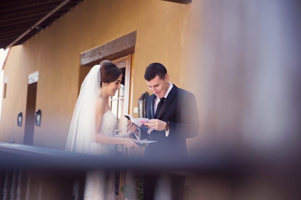 Couple sharing gifts