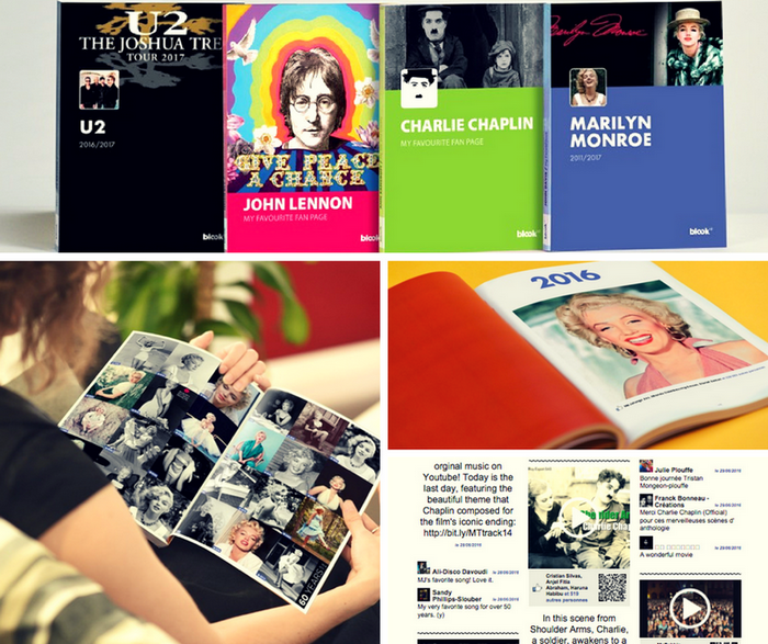 The book of your Facebook Fan Pages - John Lennon, U2, Charlie Chaplin, Marilyn Monroe