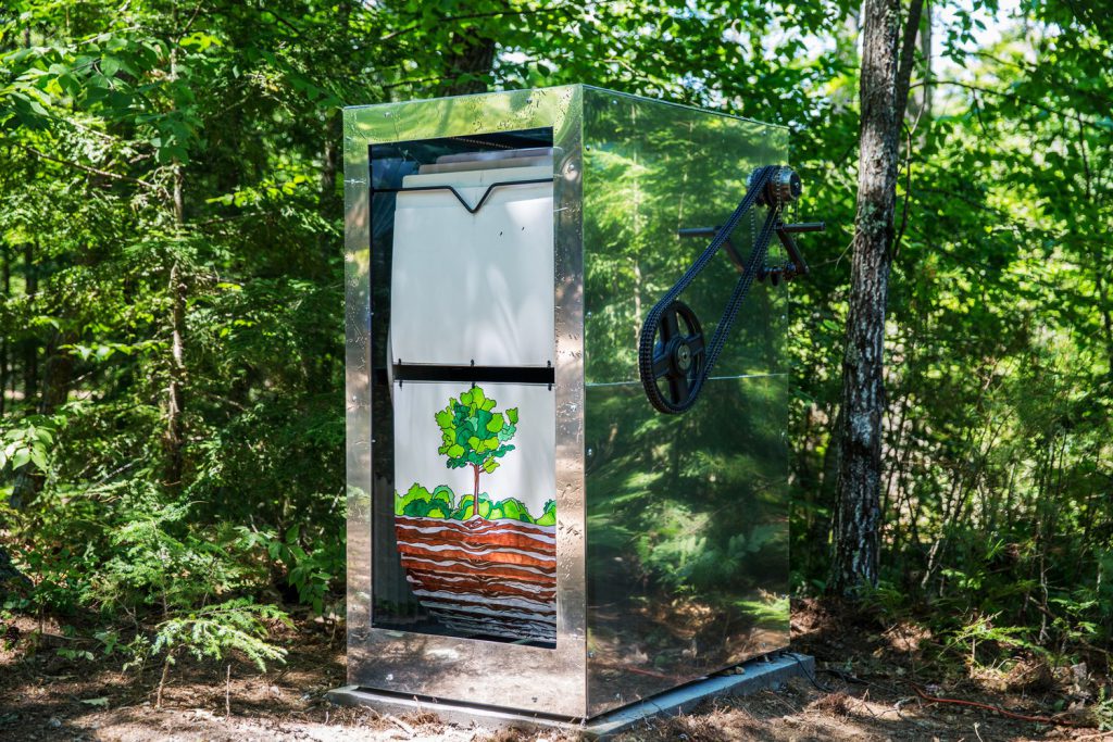 new-hampshire-woods-giant-flipbook-metal-mirror-crank-gears-tree