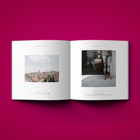 The inside layout of an Instagram book