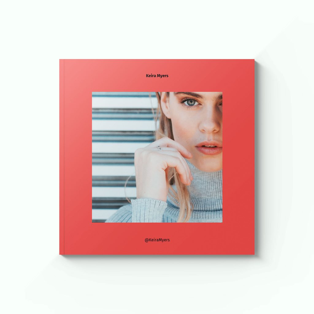 The mockUp of a an instagram social media book