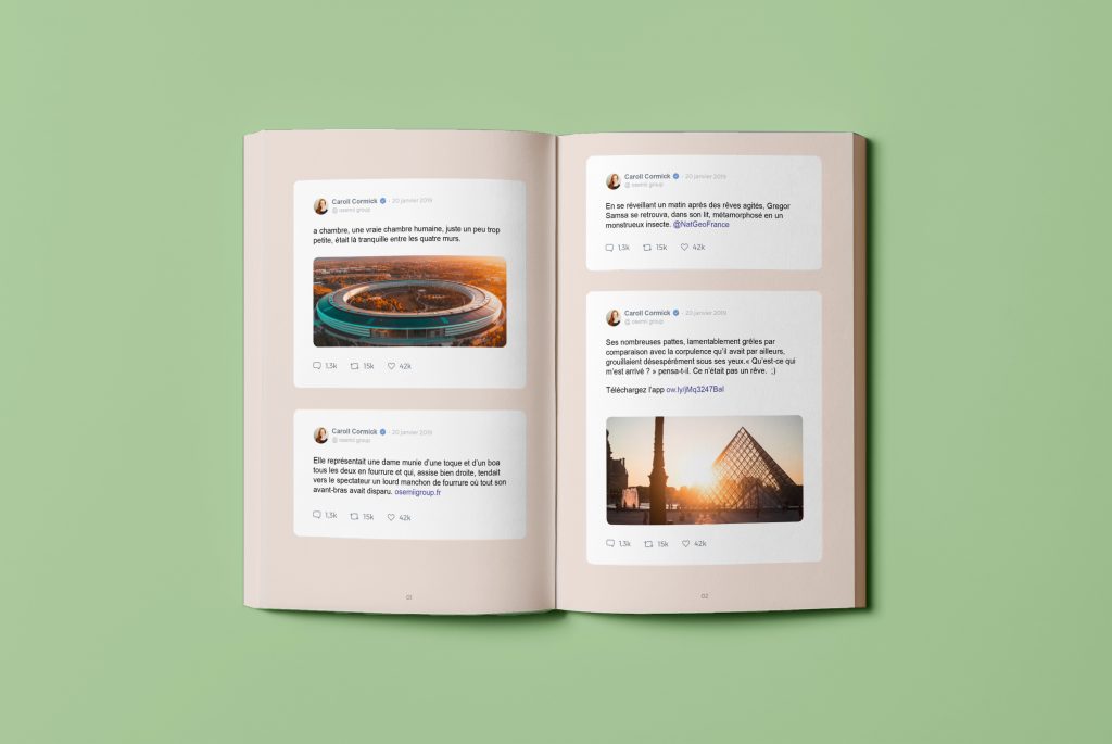 the inside layout of a twitter book 