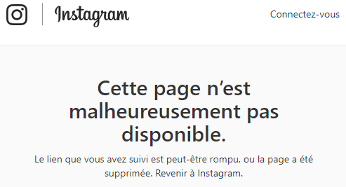 The instagram bug message that was displayed on a wordlwide scale