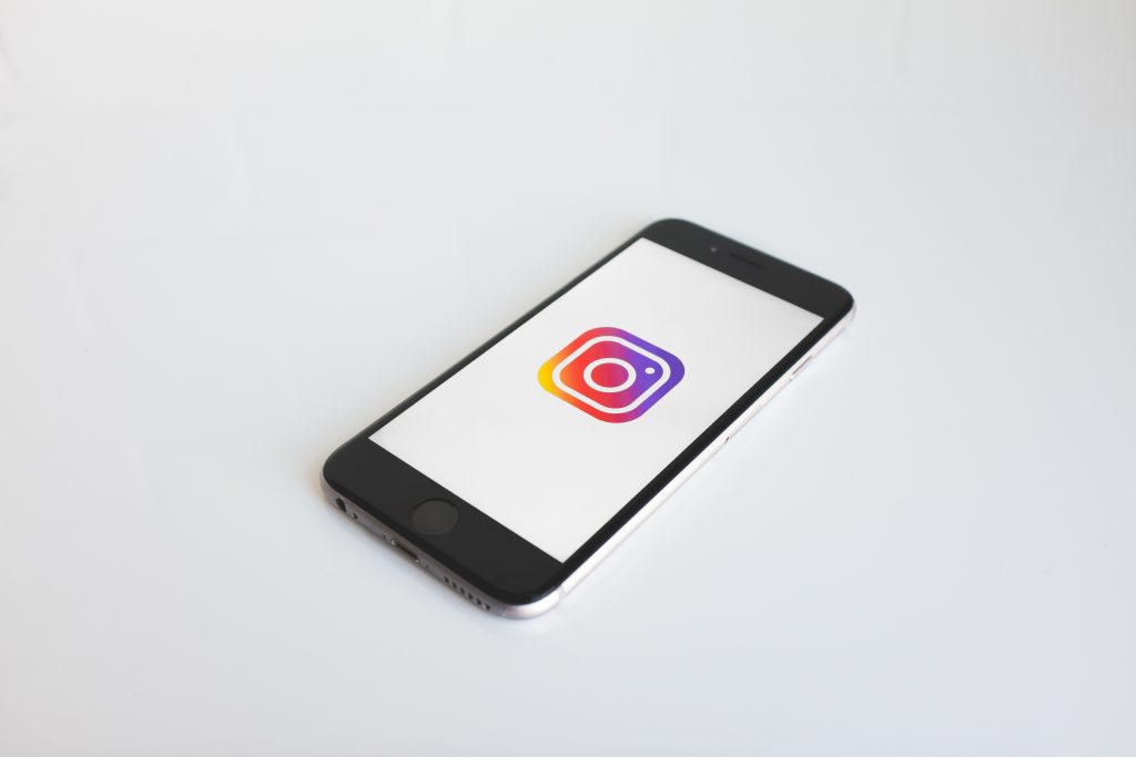 The instagram icon on a phone