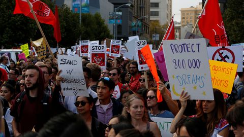 DACA recipients walking on a strike 