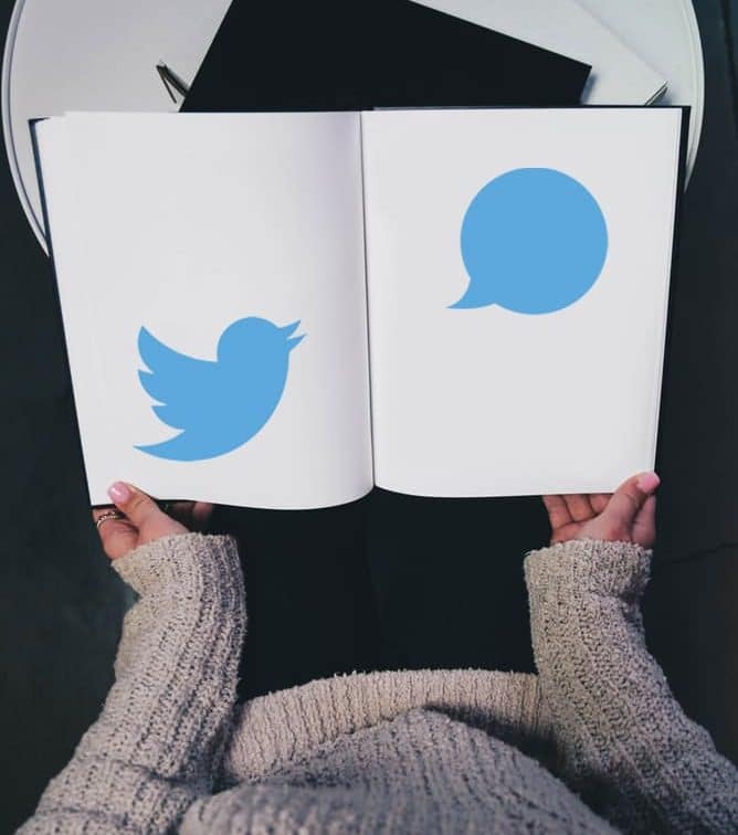 woman with a Twitter book